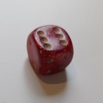 Glitter 15mm Six Sided Spot Dice - Red